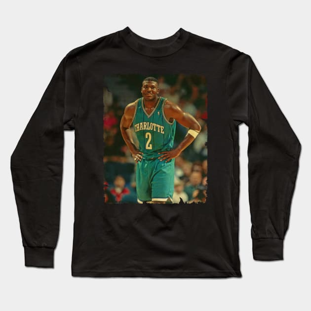 Larry Johnson - Vintage Design Of Basketball Long Sleeve T-Shirt by JULIAN AKBAR PROJECT